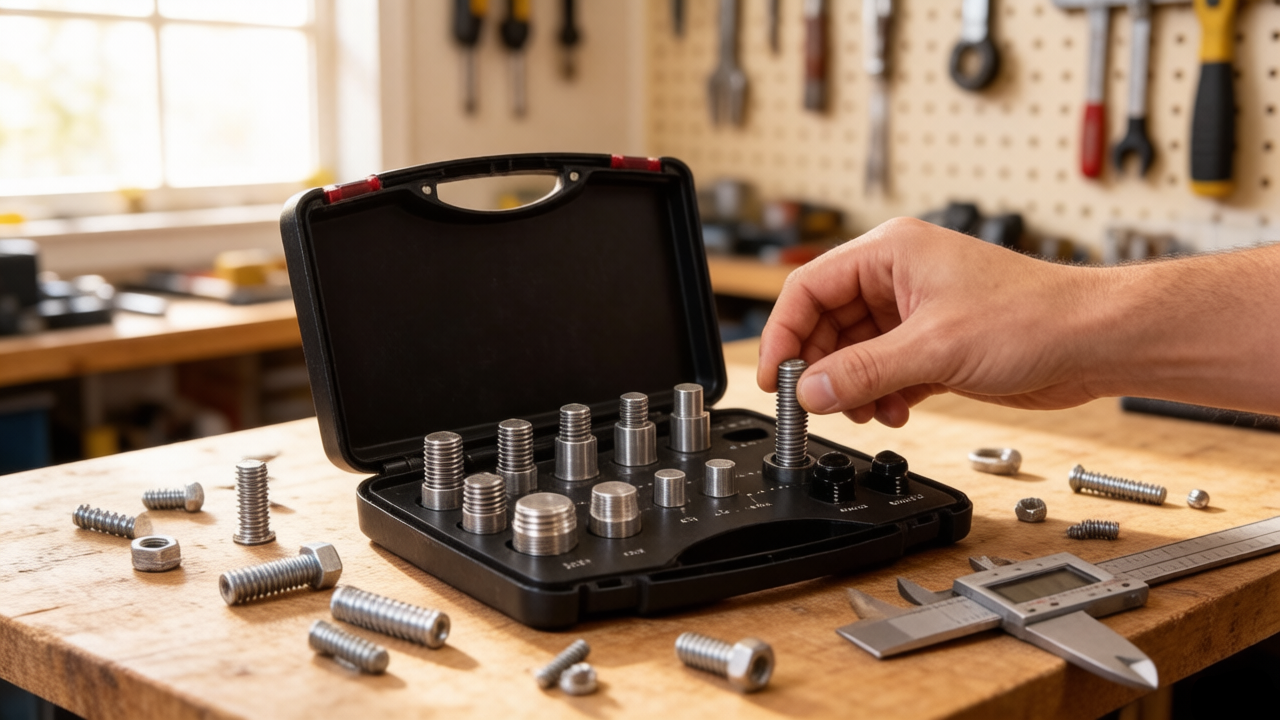thread gauge tool for measuring screw and bolt thread size - HomeDIYer