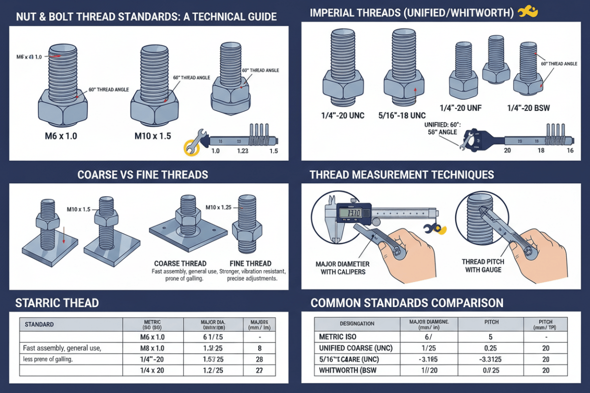 Understanding Nut and Bolt Thread Standards - HomeDIYer