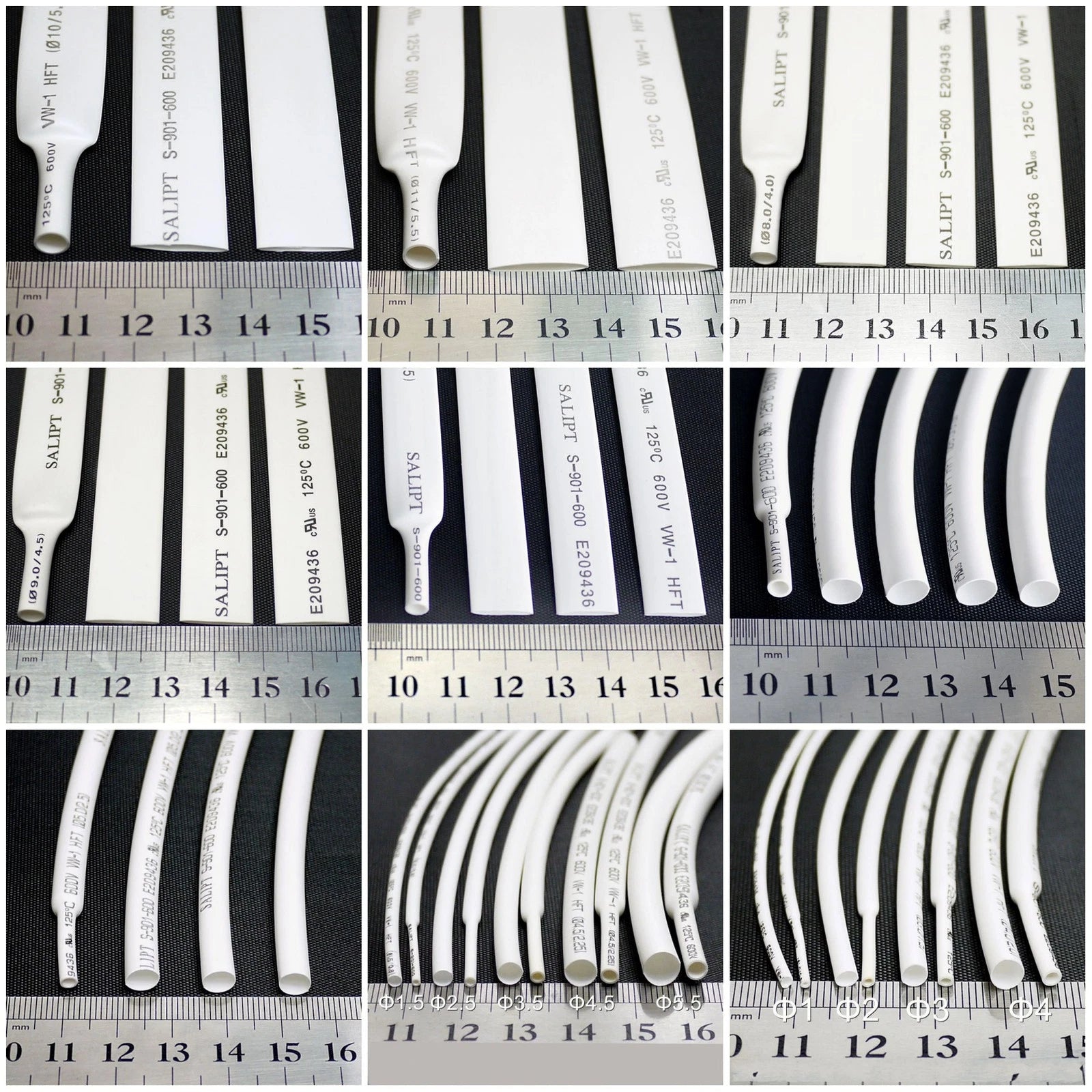 White 2:1 Heat Shrink Tubing — 0.6mm to 12mm, 1M / 5M / 10M Lengths