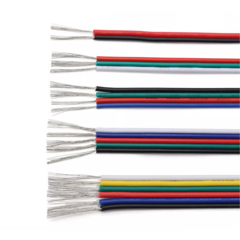 Flat Ribbon Cable Wire LED Connector Hook up Wires Flexible PVC 18/20/22AWG - HomeDIYer