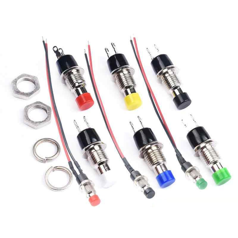 Push button switch Round NO contact Push Button Horn 250V/3A 2 PIN OD 7mm OFF - ON - HomeDIYer