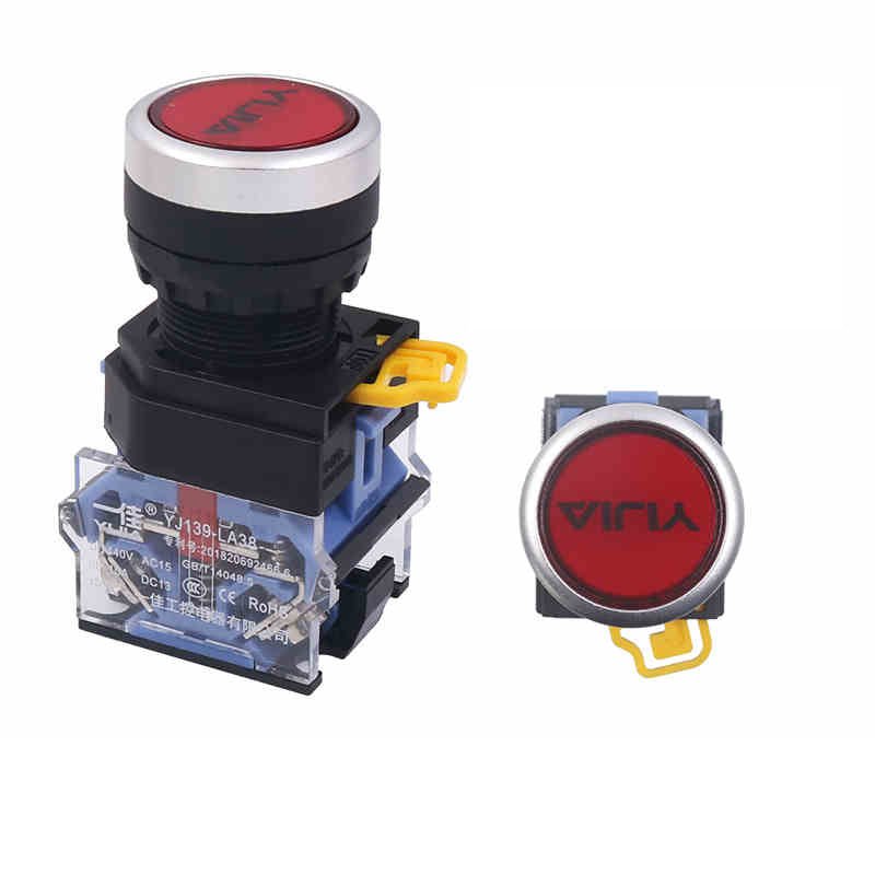 22mm Power Push Button Switch 1NO 1NC Red Green Yellow Blue White Black - HomeDIYer