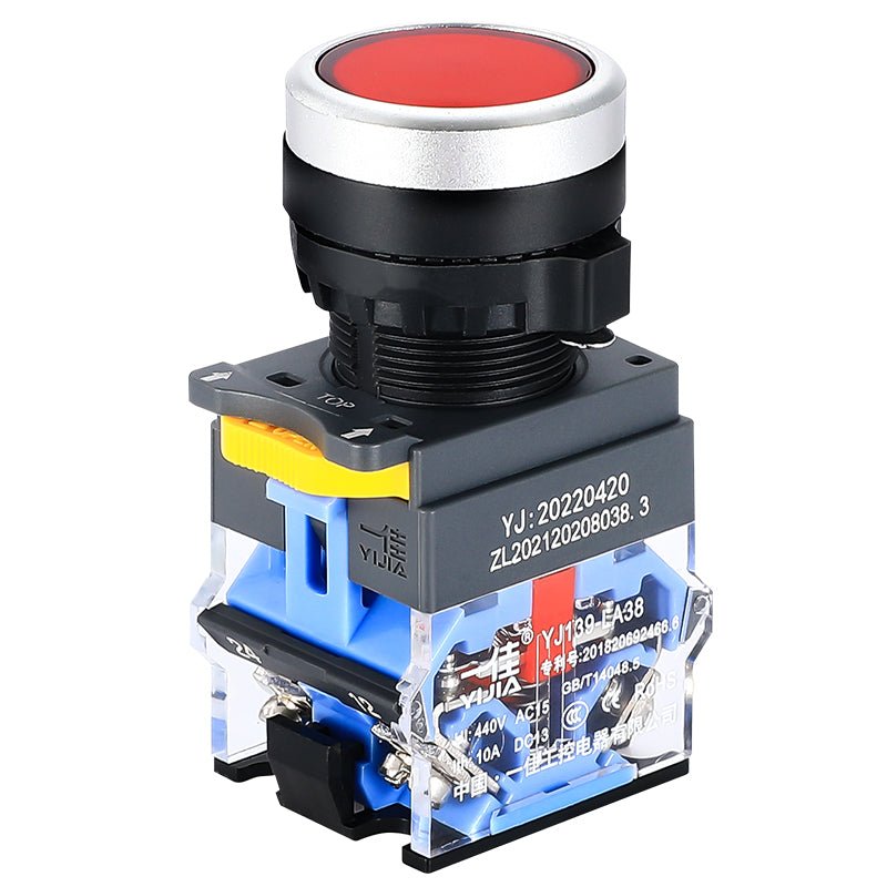 30mm Push Button Switch 6 - Colors Momentary / Latching LA38 AC 440V 1N0 1NC - HomeDIYer