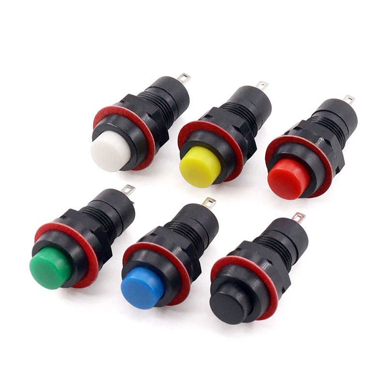 10mm Round Push Button Switch On Off Latching & Momentary Switch 2A 125VAC - HomeDIYer
