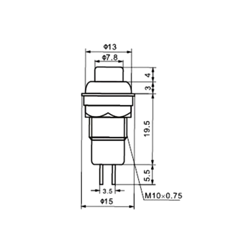 10mm Round Push Button Switch On Off Latching & Momentary Switch 2A 125VAC - HomeDIYer