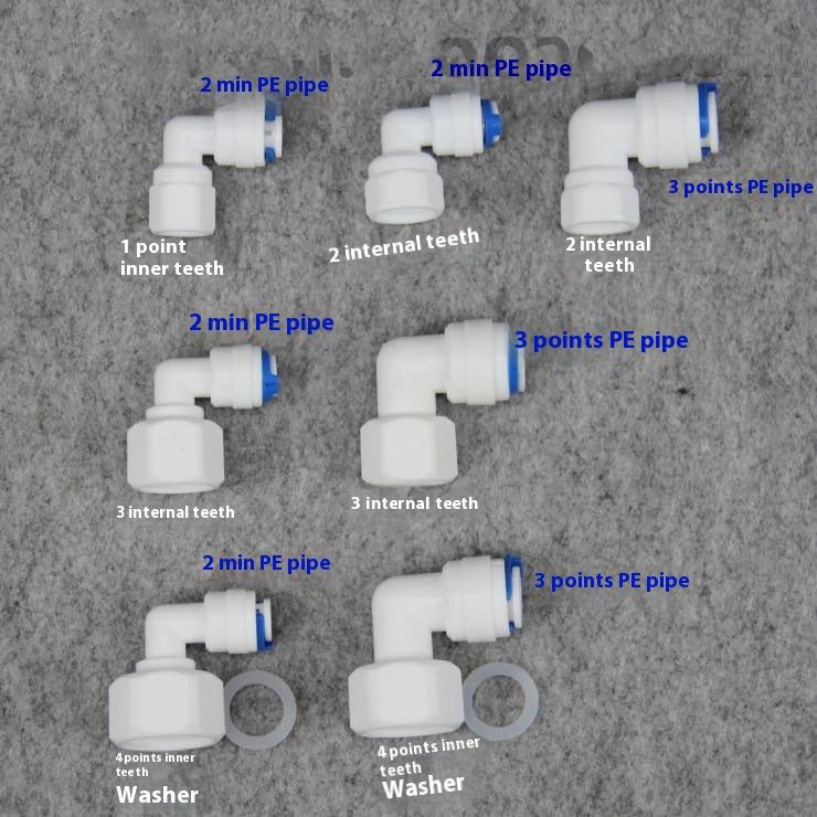 Water Purifier Fittings Female Quick Coupling Female Quick Elbow Fitting,PP - HomeDIYer