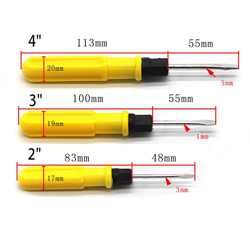 2'' 3'' 4'' Heavy Duty Double Ended Screwdriver Philips Flat Slotted Grip Hand Tool - HomeDIYer