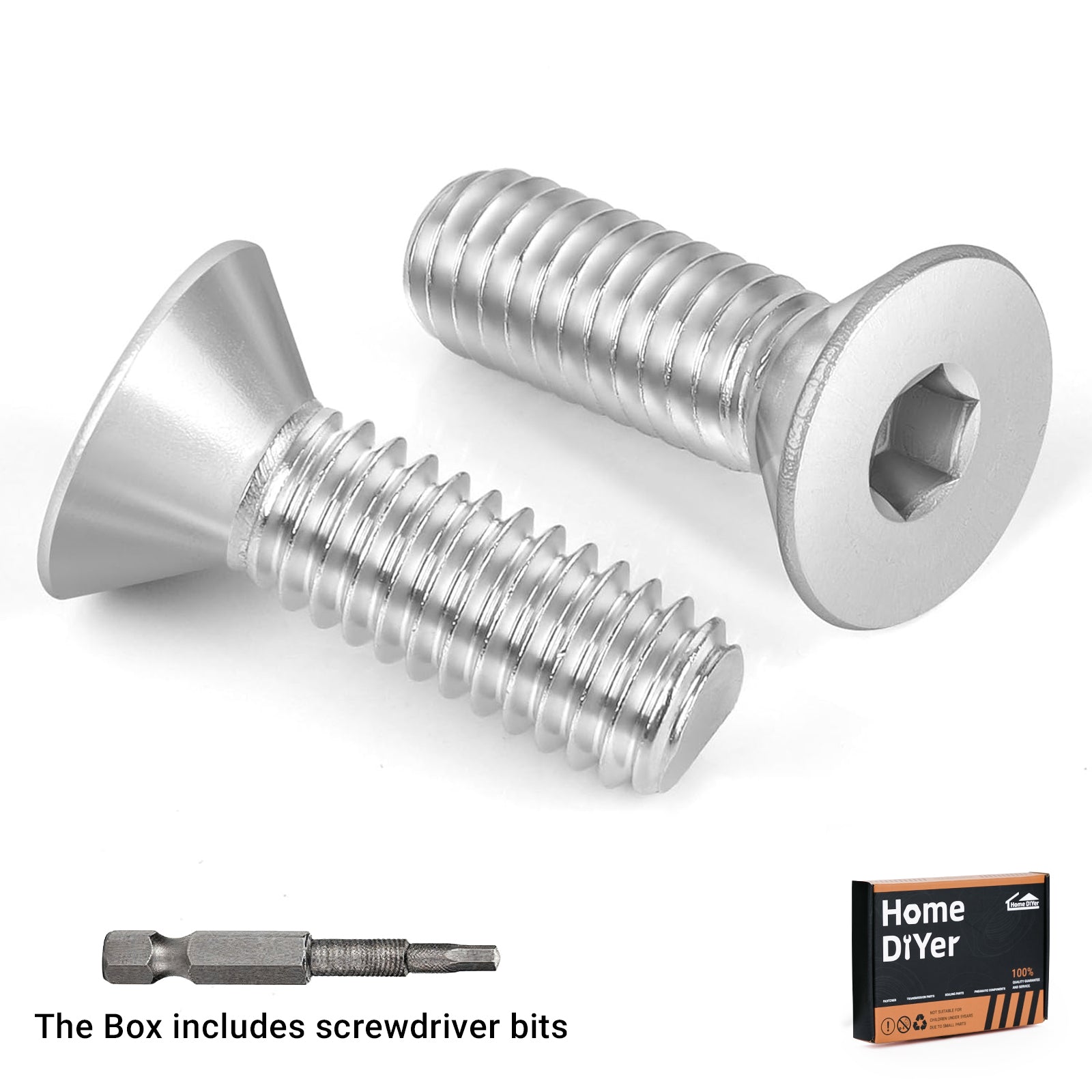 A2 Stainless Steel Countersunk Socket Screws – Allen Key Flat Head Bolts M3 to M8 | DIN7991