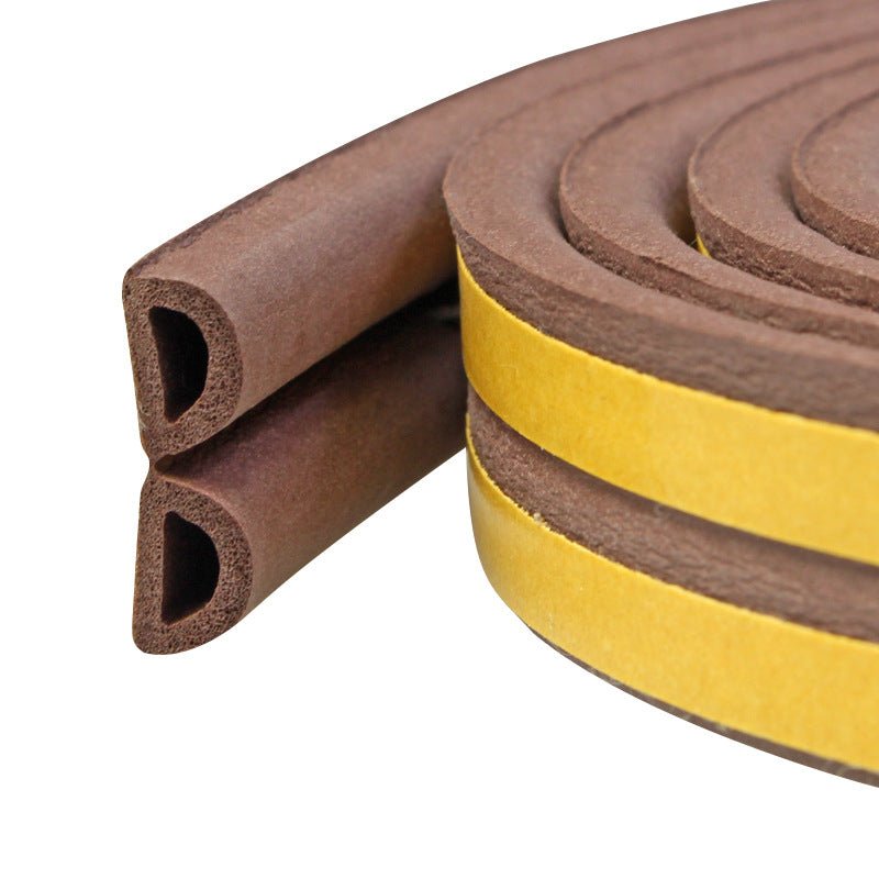 9*6 Soundproof strip for doors and windows D type Anti - theft door sliding door anti - collision strip Wooden door self - adhesive sealing strip D type - HomeDIYer