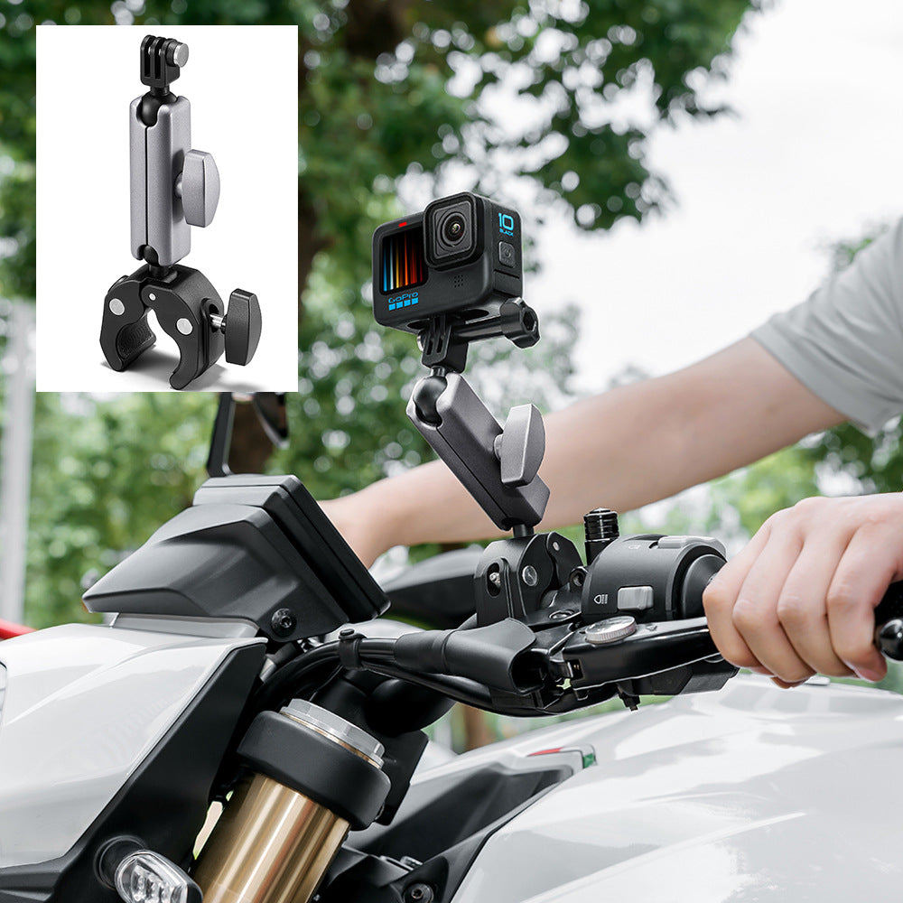 Bike and Motorcycle Handlebar Mount for GoPro DJI Insta360 Action Cameras, Aluminum Alloy Clamp with Optional 15cm Extension Rod