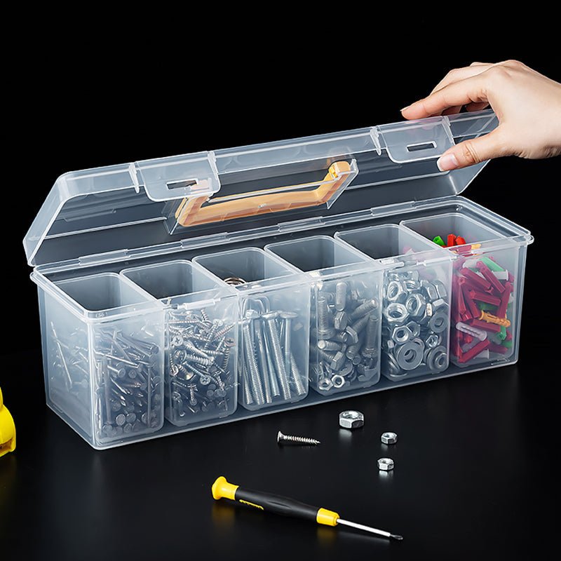 Transparent hardware tool box Multi - functional plastic tool box Portable hardware parts box tool box - HomeDIYer
