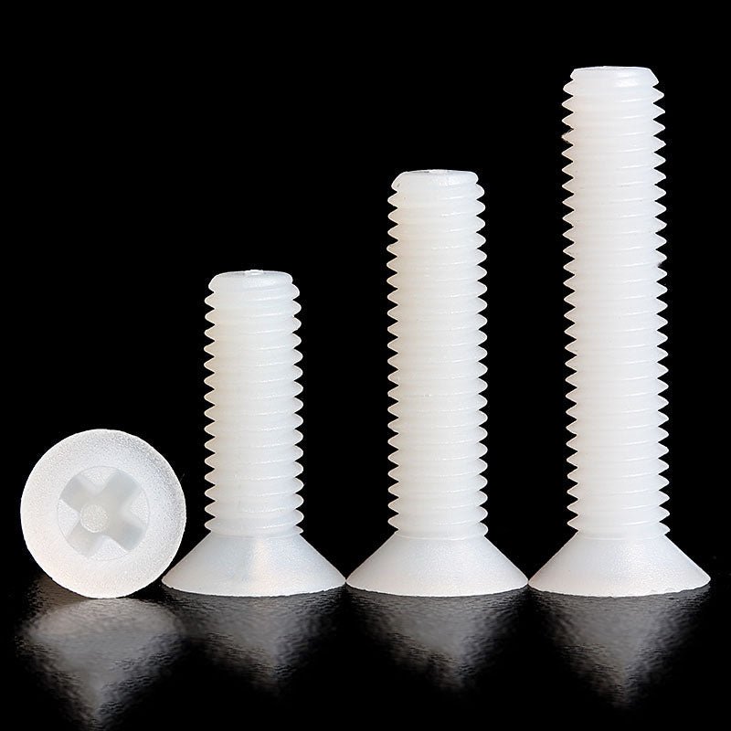 M2.5 M3 M4 M5 M6 M8 White Nylon Phillips Countersunk Head Machine Screw - HomeDIYer