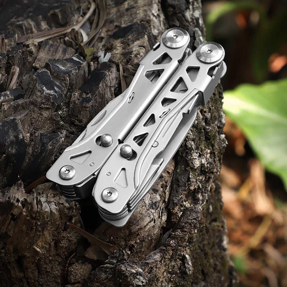19 - in - 1 EDC Multi tool with Pocket Knife, Needle Nose Pliers and Wire Stripper Tools, Gifts for Men, Survival and Camping Gear, Stainless Steel - HomeDIYer