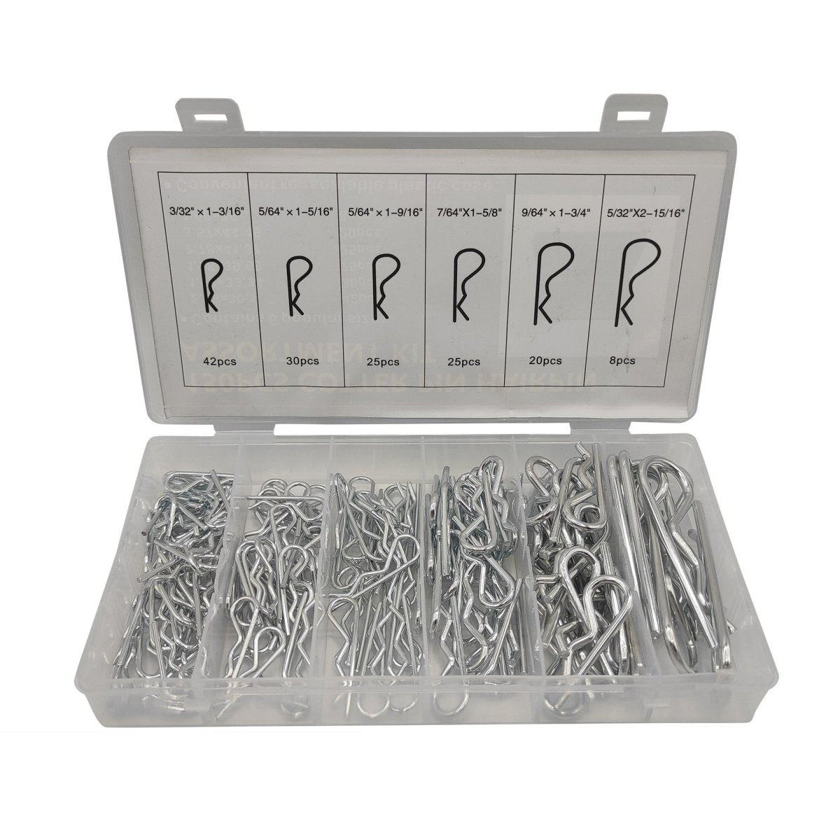 150Pcs Mechanical Hitch Hair Pin R Cotter Pin Tractor Clip Assortment Kit - HomeDIYer