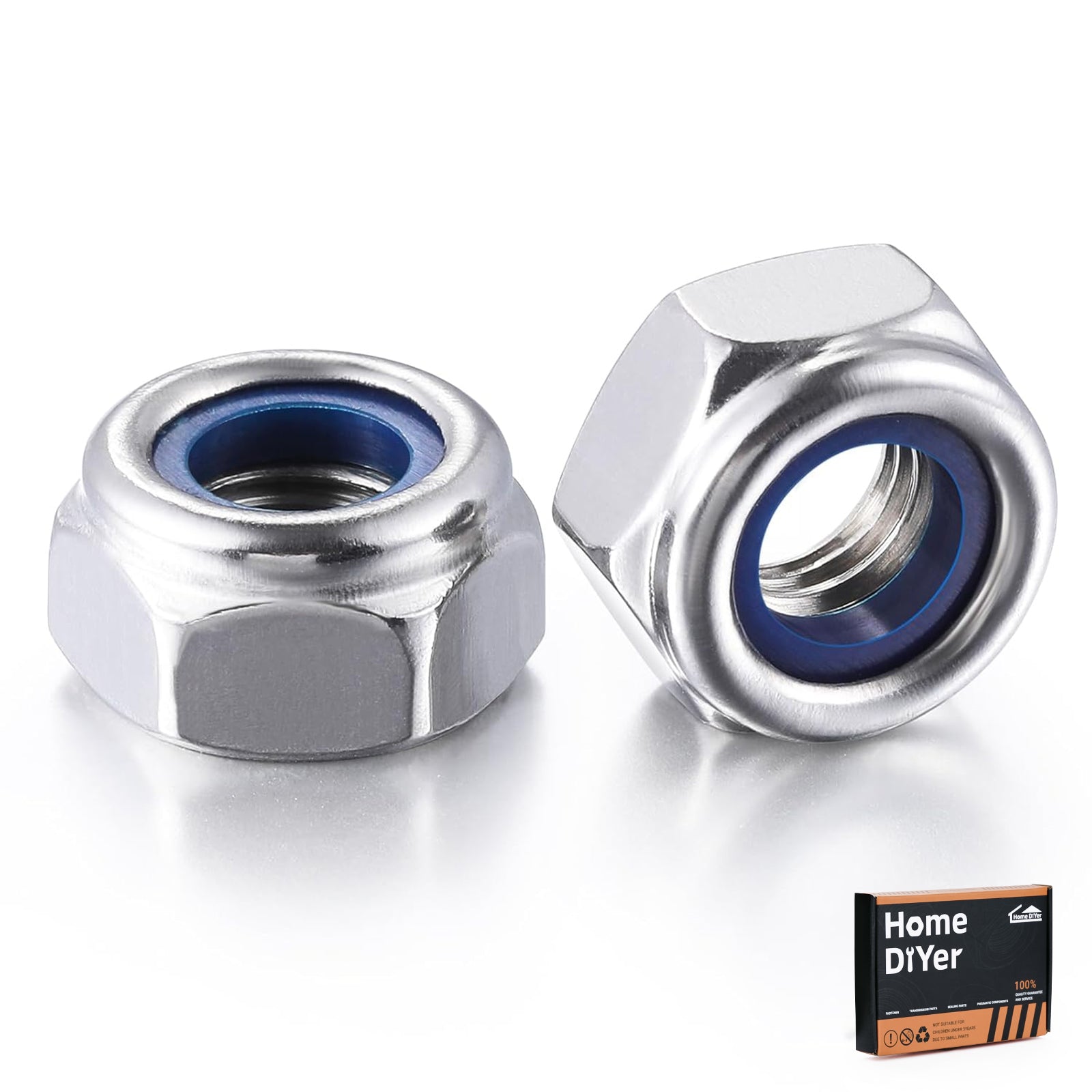 A2 Stainless Steel Nyloc Nuts – Self-Locking Nylon Insert Hex Nuts M2.5 to M16