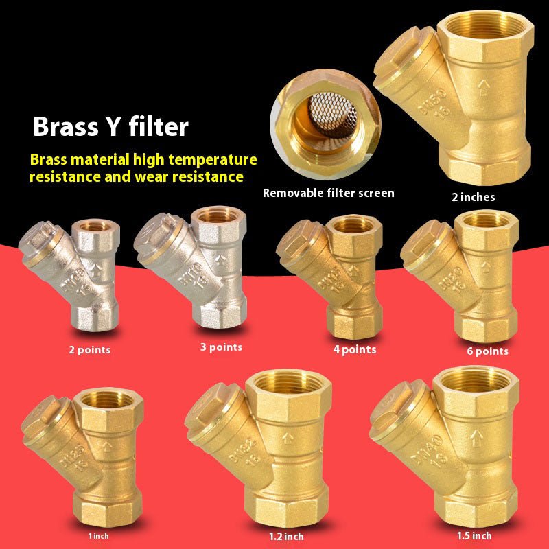 NPT Thread Y Shaped Brass Strainer Filter Valve Connector For Water Oil UE - HomeDIYer