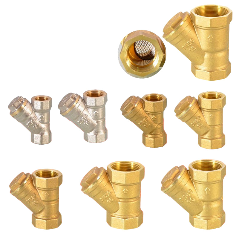 NPT Thread Y Shaped Brass Strainer Filter Valve Connector For Water Oil UE - HomeDIYer