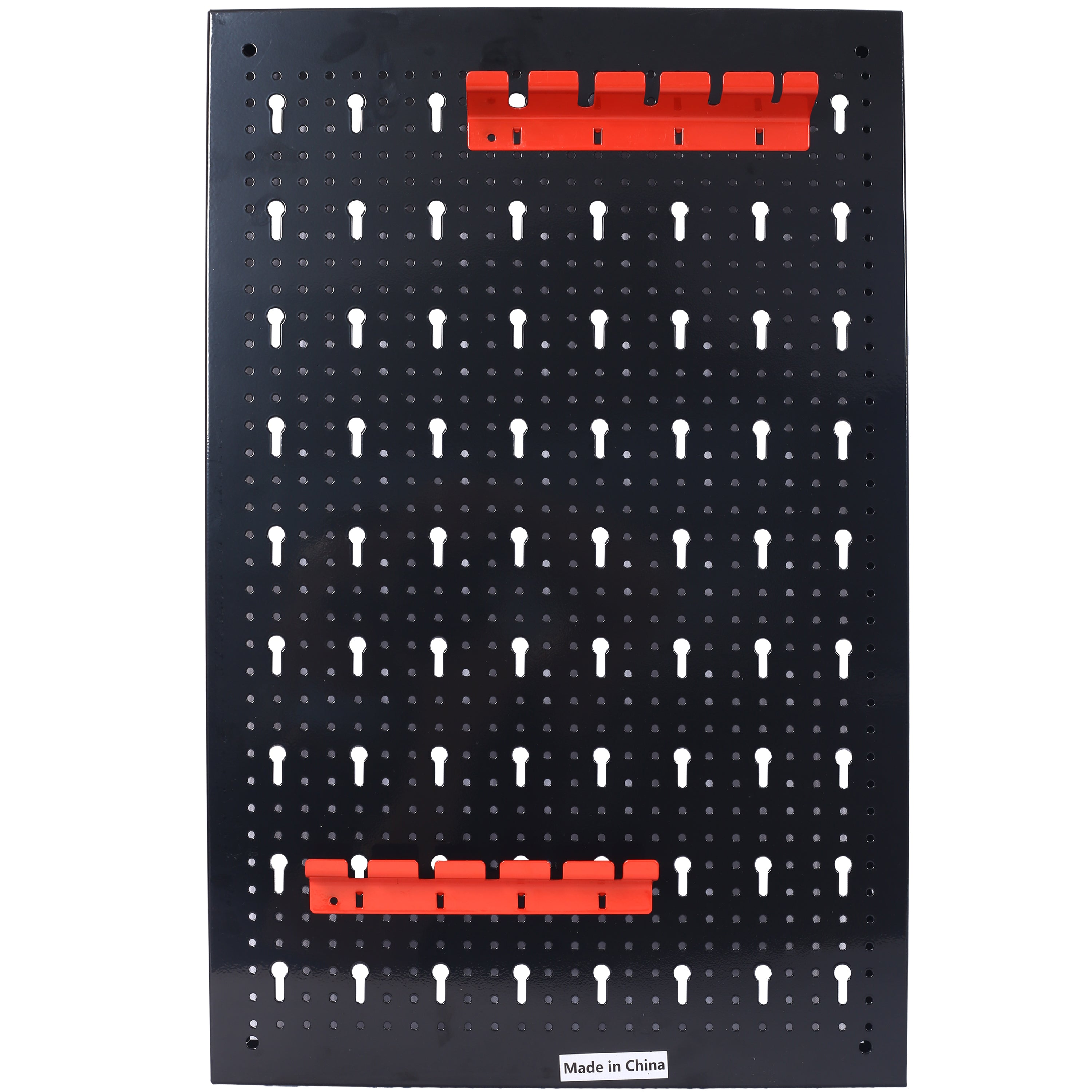 4ft Metal Pegboard Wall Organizer Kit, 48"x24" Garage Tool Storage with Drill Bit Rack, Wrench Rack & Hooks, Black