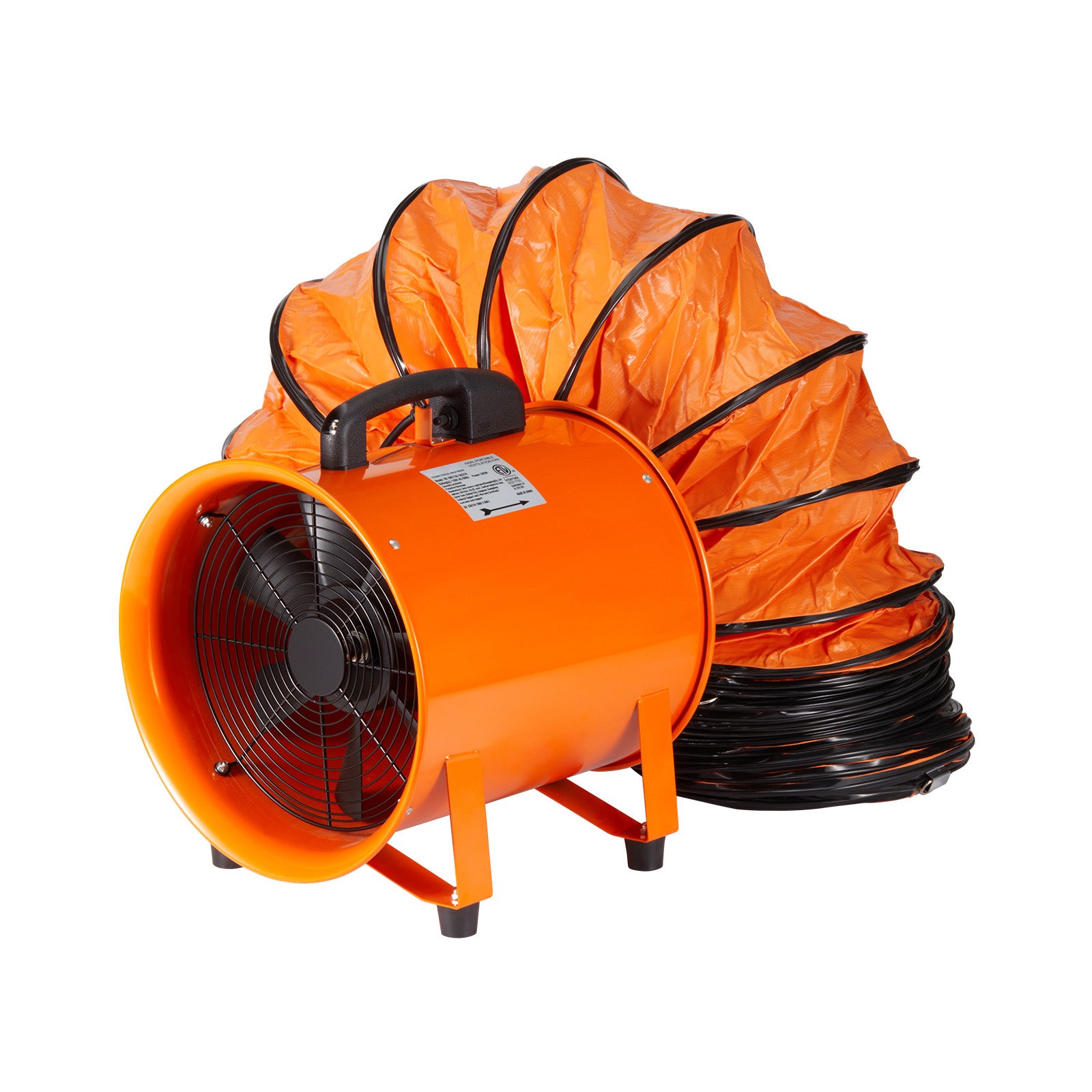 Portable Ventilator, 8 inch Heavy Duty Cylinder Fan with 33ft Duct Hose, 195W Strong Shop Exhaust Blower 1070CFM, Industrial Utility Blower for Sucking Dust, Smoke, Smoke Home/Workplace