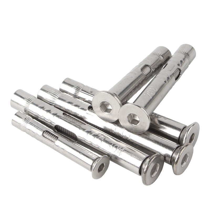304 Stainless Steel Hex Socket Countersunk Head Expansion Screws M6 M8 M10 M12 10Pcs - HomeDIYer