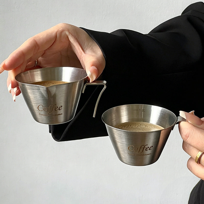 Stainless Steel Espresso Shot Measuring Cup with Dual Scale – Barista Grade Coffee Shot Glass