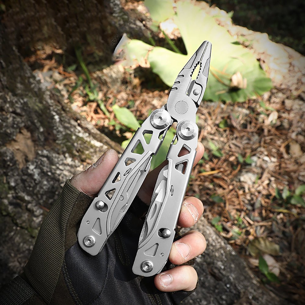 19 - in - 1 EDC Multi tool with Pocket Knife, Needle Nose Pliers and Wire Stripper Tools, Gifts for Men, Survival and Camping Gear, Stainless Steel - HomeDIYer