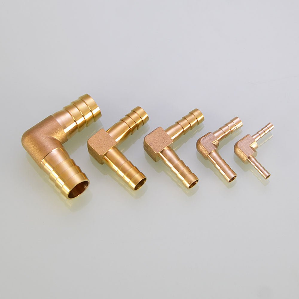 Reducer Elbow Hose Barb 90 Degree L Right Angle Union Brass Fitting Water/Fuel/Air - HomeDIYer