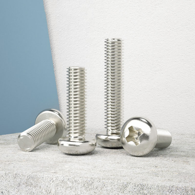 M1 M1.2 M1.6 M2 M2.5 M3 M4 M5 M6 Phillips Pan Head Machine Screw Carbon Steel Nickel Plated - HomeDIYer