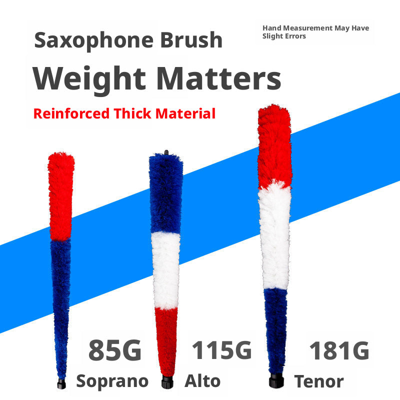 Saxophone Tube Brush Kit – Absorbent Cotton Cleaning Rod for Alto, Tenor & Soprano with Optional Wipe Cloth
