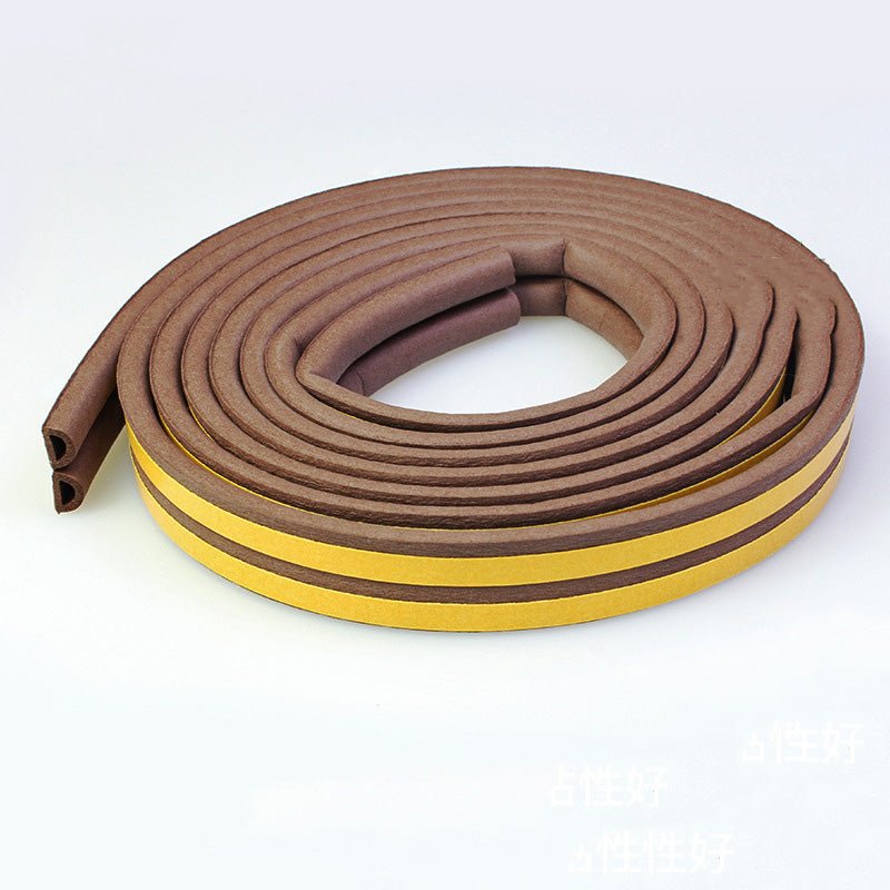 9*6 Soundproof strip for doors and windows D type Anti - theft door sliding door anti - collision strip Wooden door self - adhesive sealing strip D type - HomeDIYer