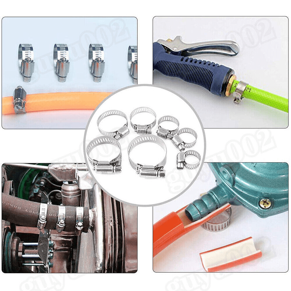 101pcs Hose Clamps Set Jubilee Type Pipe Tube Clips Stainless Steel 8mm To 44mm - HomeDIYer