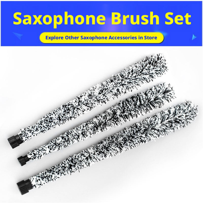 Saxophone Tube Brush Kit – Absorbent Cotton Cleaning Rod for Alto, Tenor & Soprano with Optional Wipe Cloth