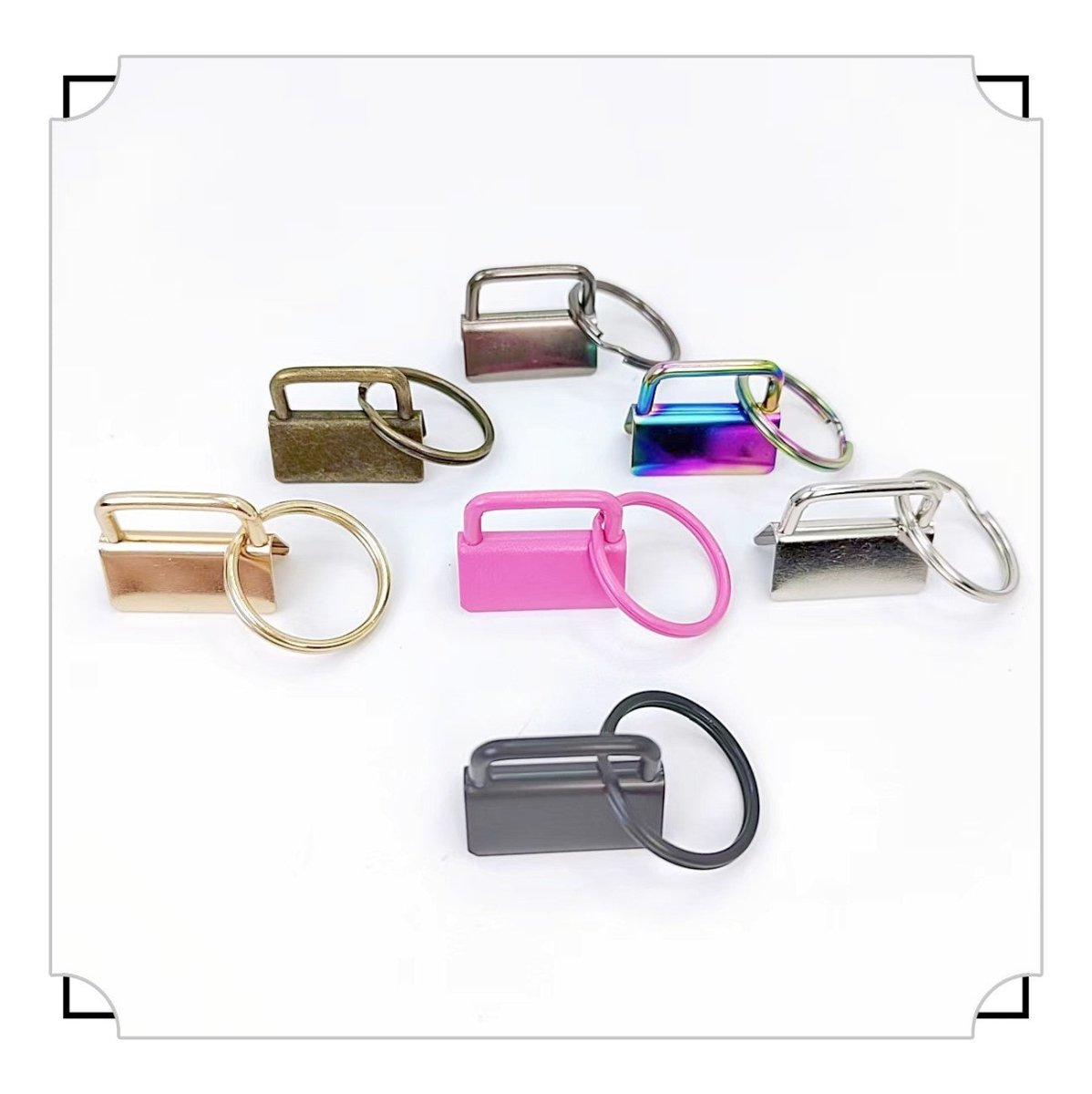 42 Pack Key Fob Hardware 1 Inch Bulk 6 Color Key Chain Fob Wristlet with Key Ring for Wristlet Keychain, Key Lanyard, Key Chain Making Hardware Supplies - HomeDIYer