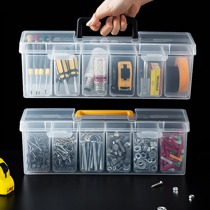 Transparent hardware tool box Multi - functional plastic tool box Portable hardware parts box tool box - HomeDIYer