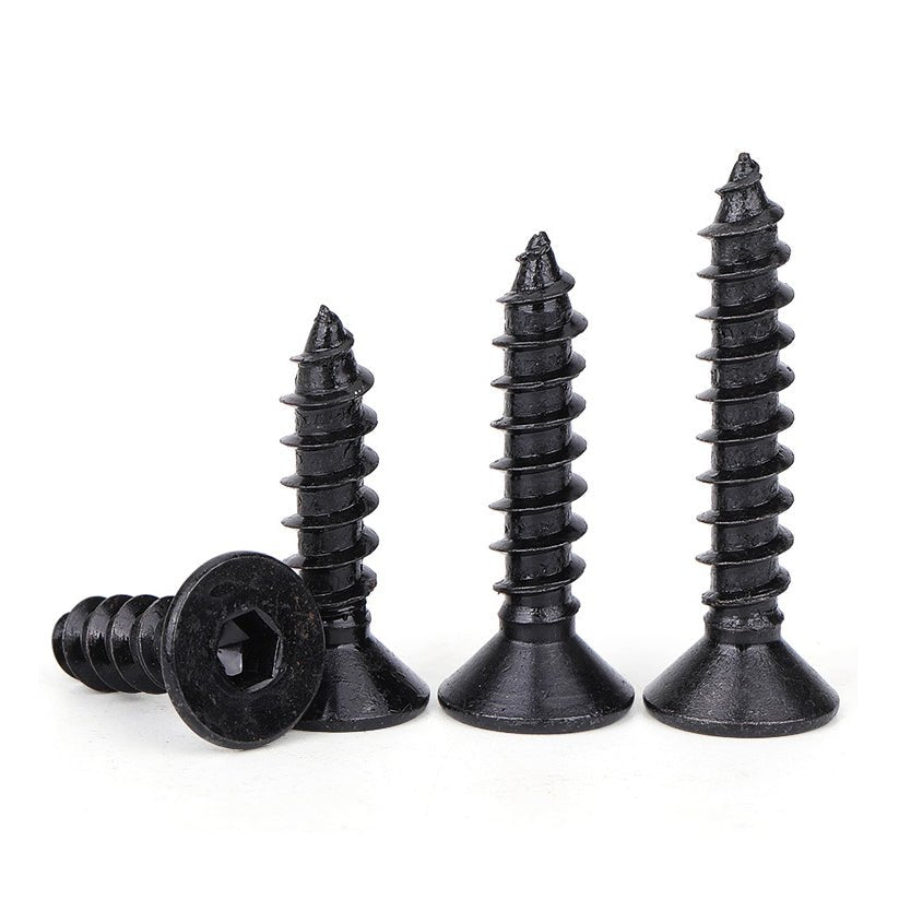 Carbon Steel Black Allen Countersunk Head Self tapping screws M3 M3.5 M4 M5 M6 - HomeDIYer