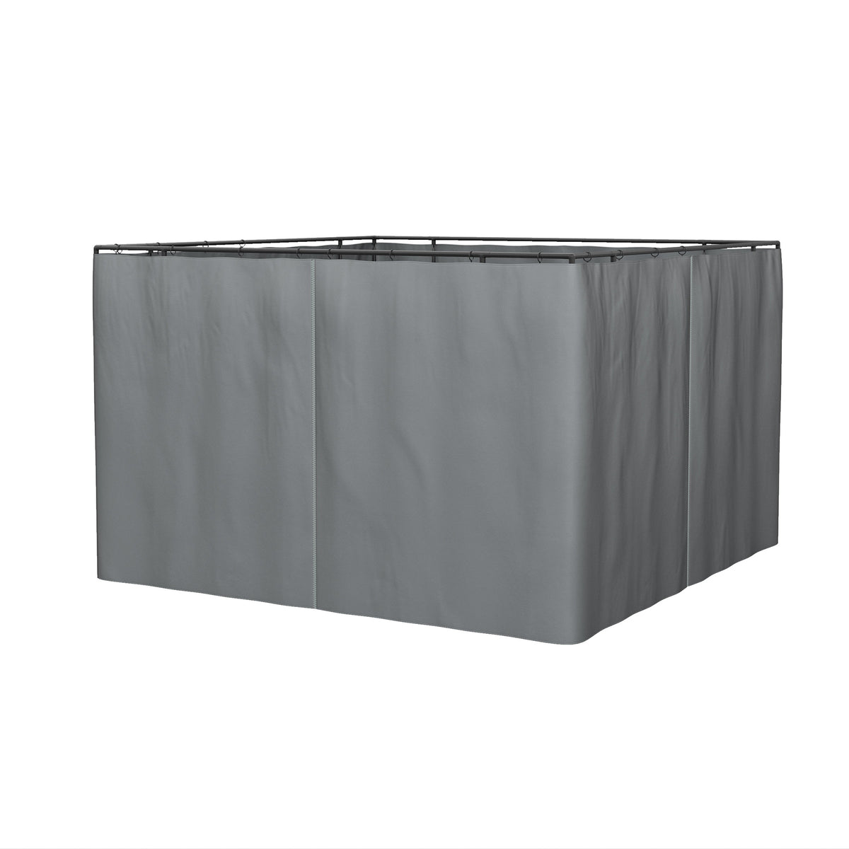 Gazebo Sidewall Curtain Set 10x12 ft, 4-Panel Polyester Replacement Curtains with Hooks & C-Rings for Pergola & Cabana, Dark Gray