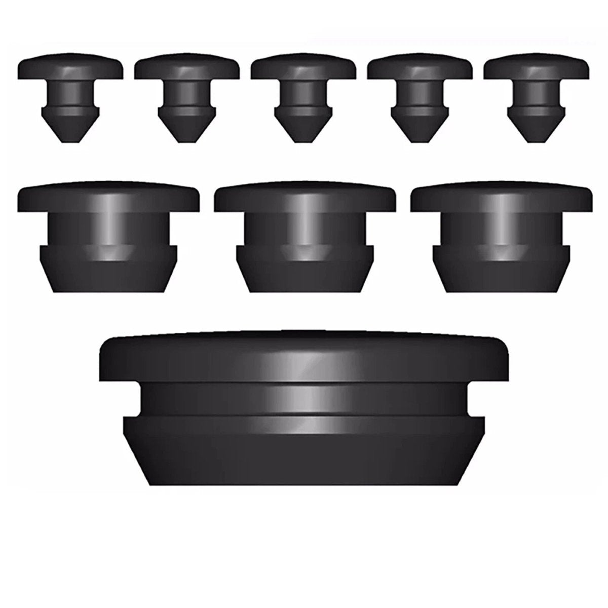 Black Snap - On Hole Plug Silicone Rubber Blanking Seal Bung Pipe Tube 2.5mm - 50mm - HomeDIYer