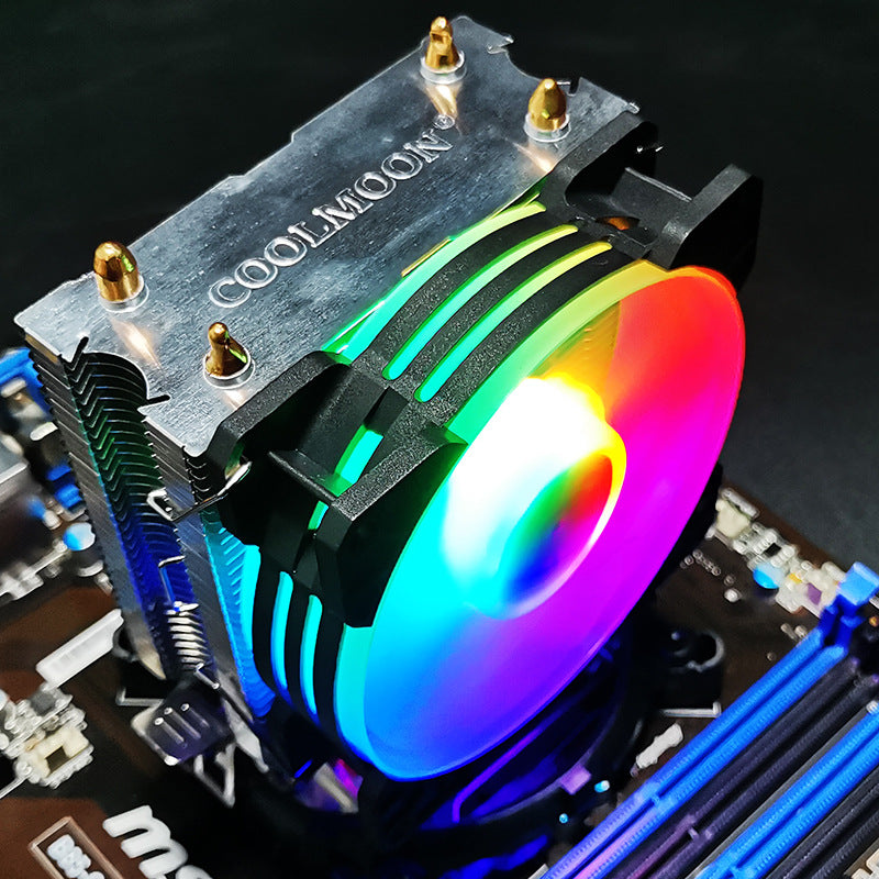 Dual Heatpipe CPU Cooler with Dual 90mm Fans — Intel & AMD, 3-Pin, 35-Fin Tower