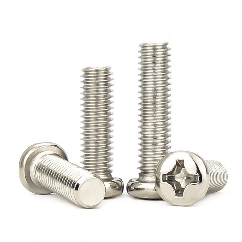 M1 M1.2 M1.6 M2 M2.5 M3 M4 M5 M6 Phillips Pan Head Machine Screw Carbon Steel Nickel Plated - HomeDIYer