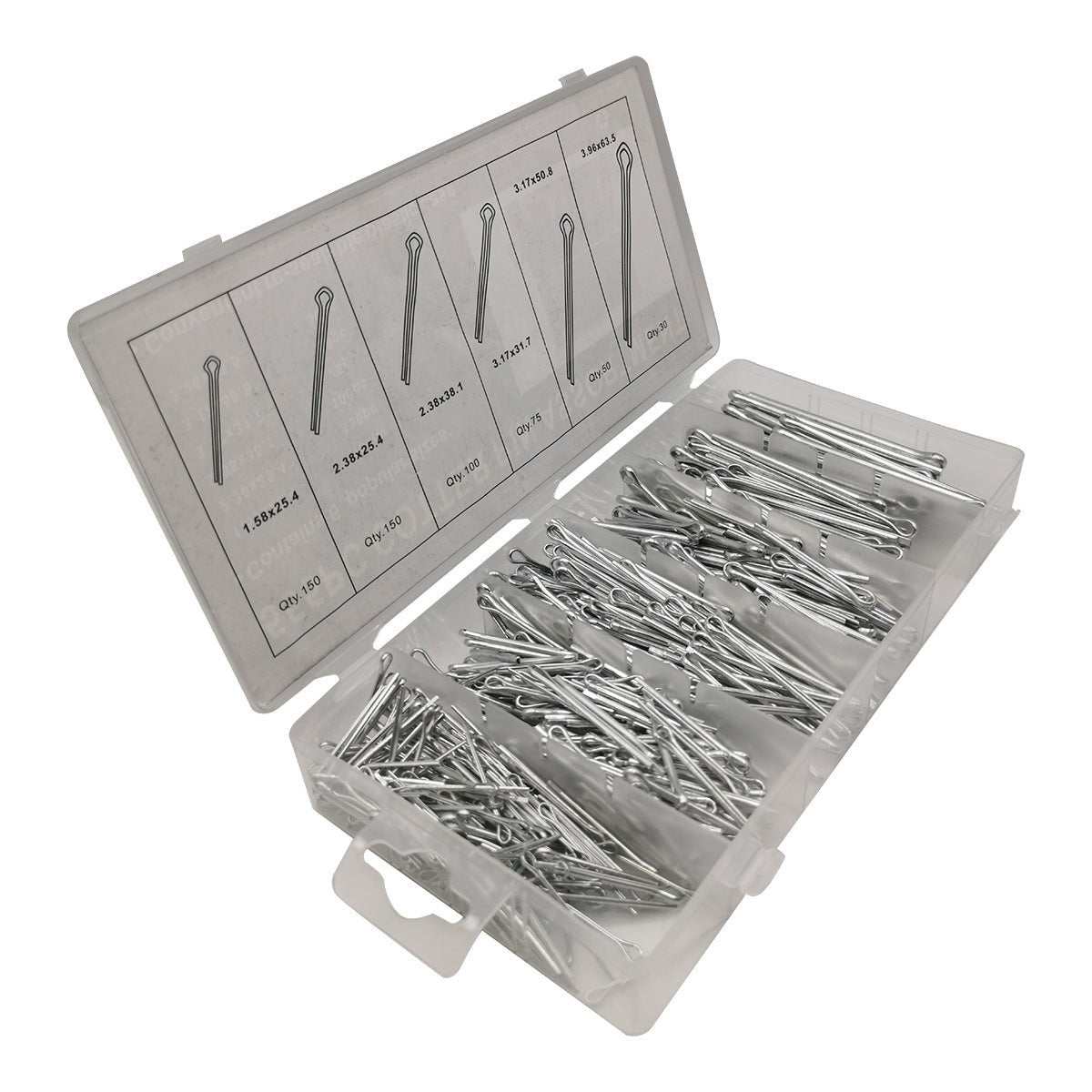 555Pcs Cotter Pins Assortment Kit Zinc Plated for Fastener Pins Fastener Clip - HomeDIYer