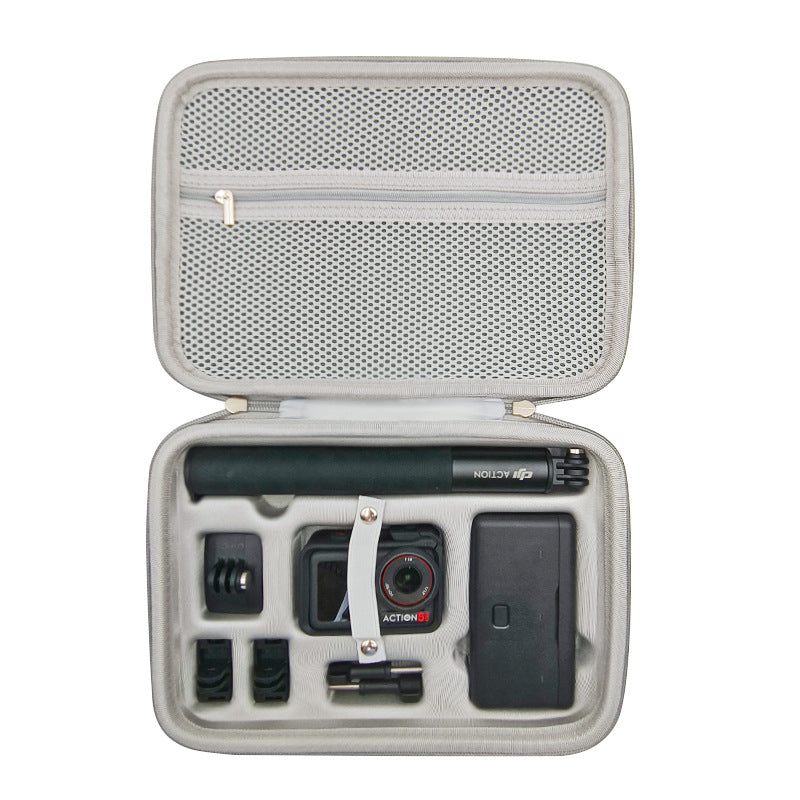DJI Action 6 5 Pro 4 3 Hard Case Carrying Bag, EVA Splash-Resistant Storage Case with Custom-Molded Interior and Mesh Pocket, Gray or Black