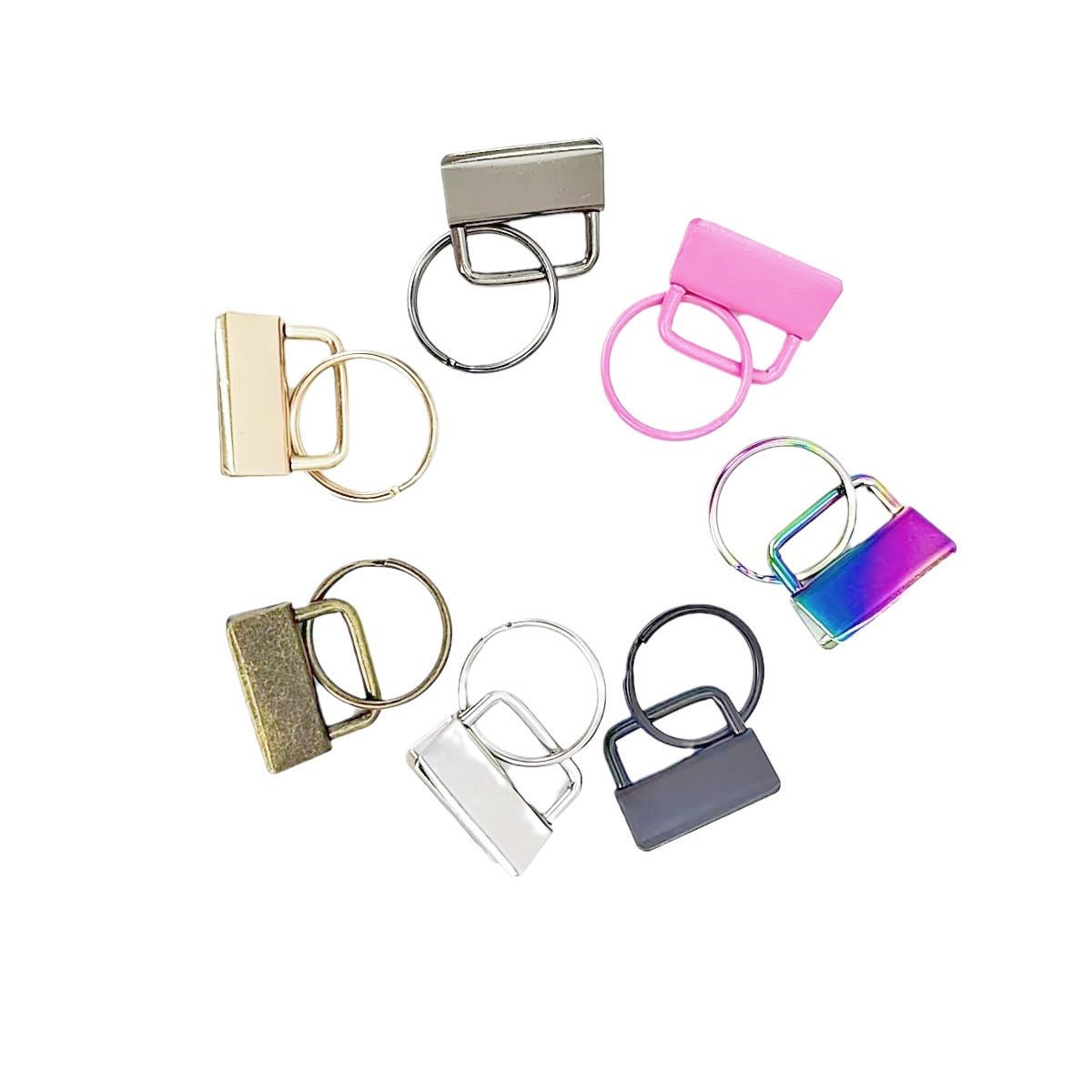 42 Pack Key Fob Hardware 1 Inch Bulk 6 Color Key Chain Fob Wristlet with Key Ring for Wristlet Keychain, Key Lanyard, Key Chain Making Hardware Supplies - HomeDIYer