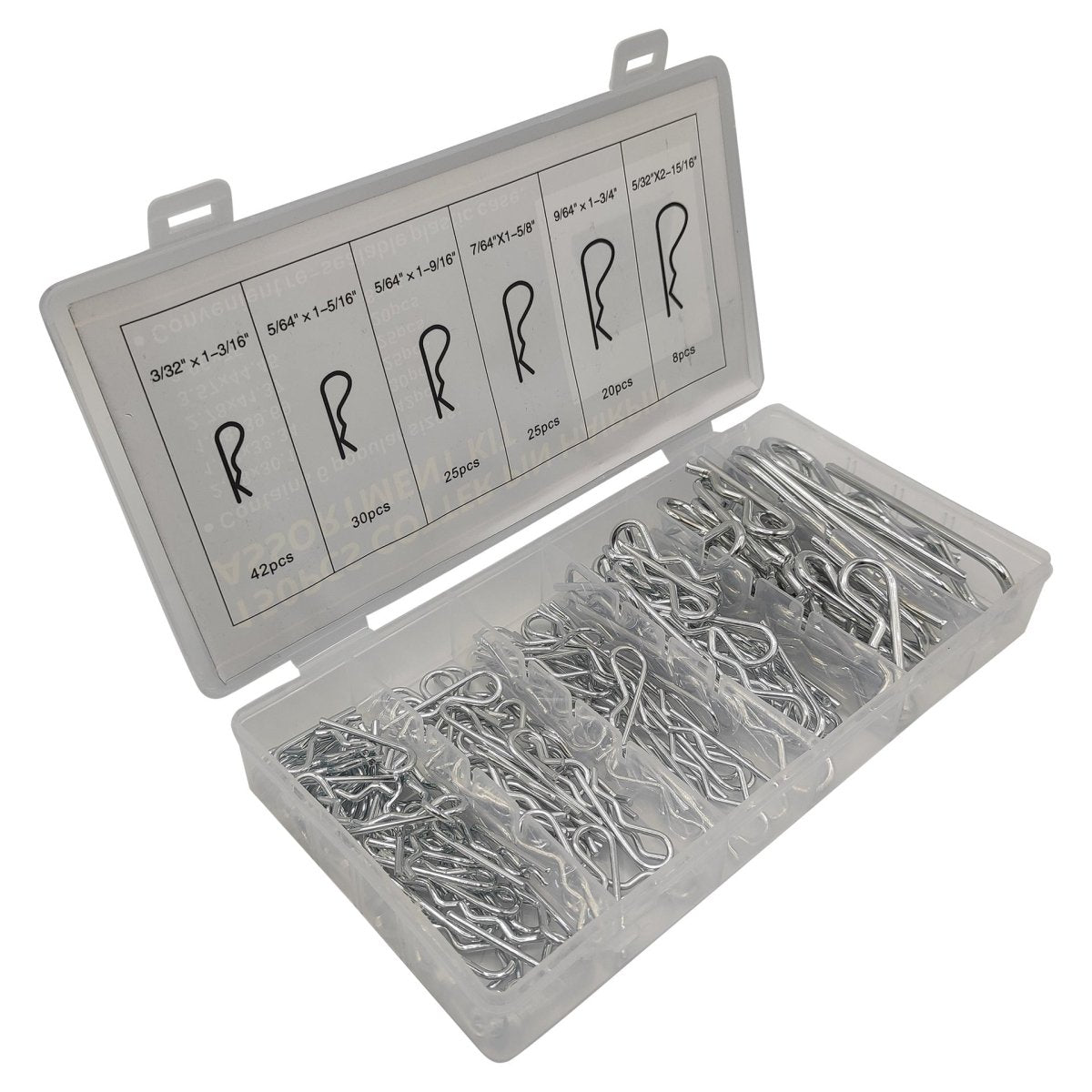 150Pcs Mechanical Hitch Hair Pin R Cotter Pin Tractor Clip Assortment Kit - HomeDIYer