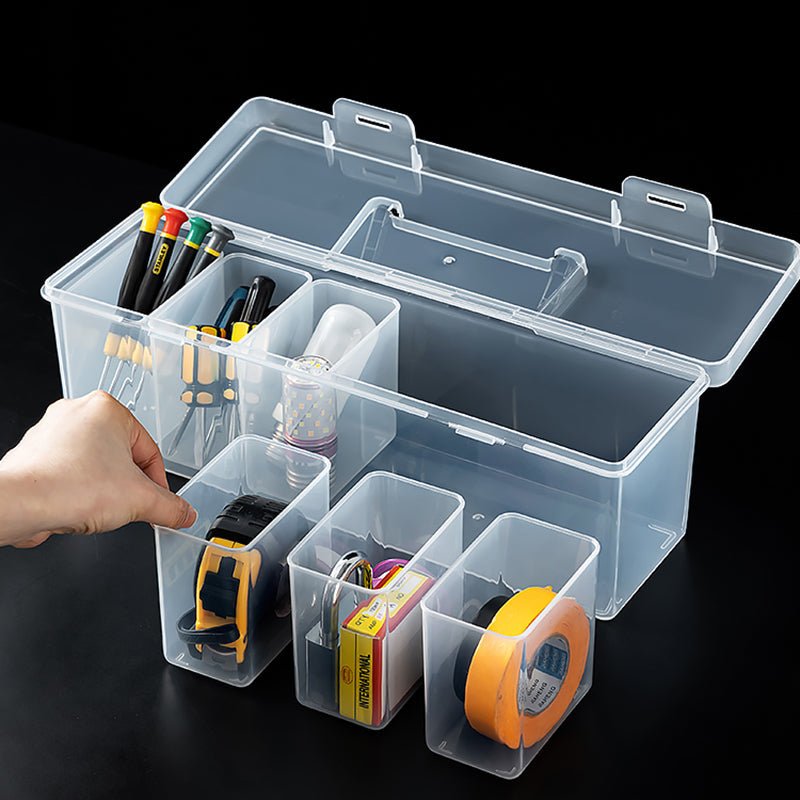 Transparent hardware tool box Multi - functional plastic tool box Portable hardware parts box tool box - HomeDIYer