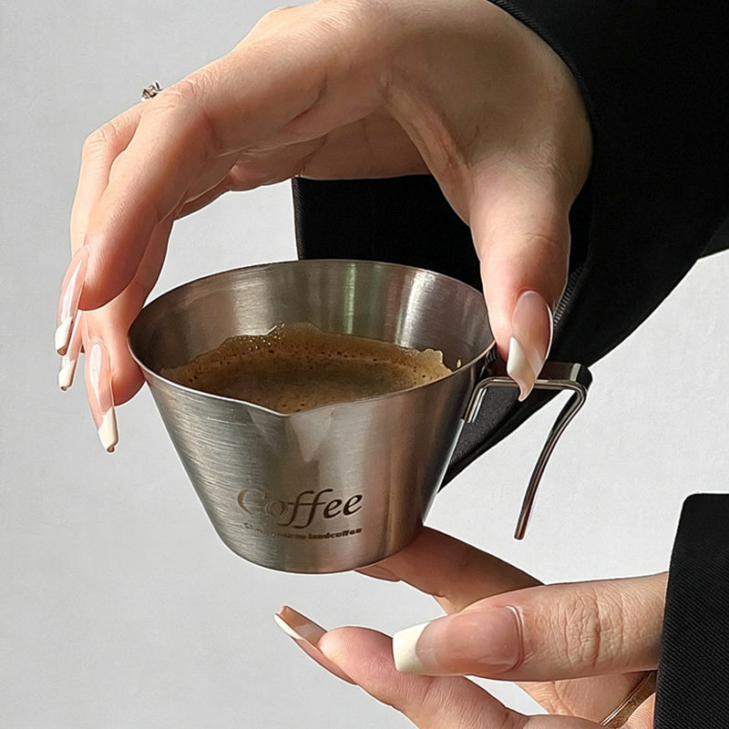 Stainless Steel Espresso Shot Measuring Cup with Dual Scale – Barista Grade Coffee Shot Glass