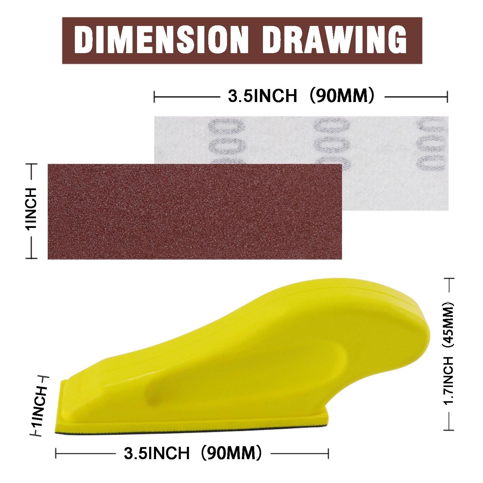 Micro Sander Small Sanding Sand Paper Sanding Block 3.5”x 1.1” Red sandpaper