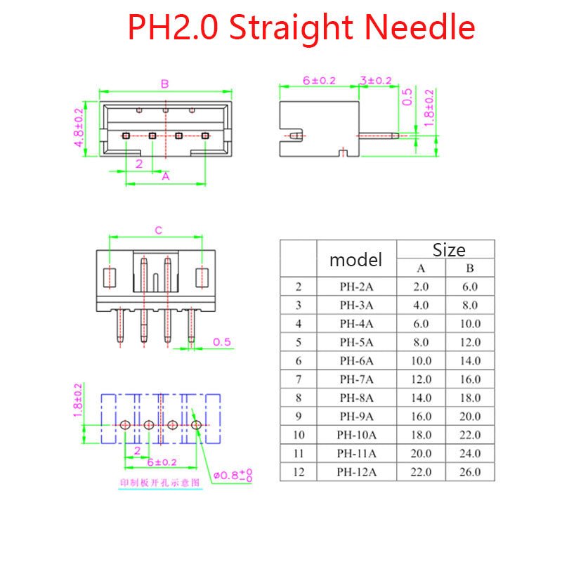 PH2.0mm JST Connector Plug 2 - 16 Pin Header Crimps Housing Raspberry PI Arduino - HomeDIYer