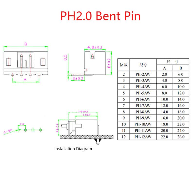 PH2.0mm JST Connector Plug 2 - 16 Pin Header Crimps Housing Raspberry PI Arduino - HomeDIYer