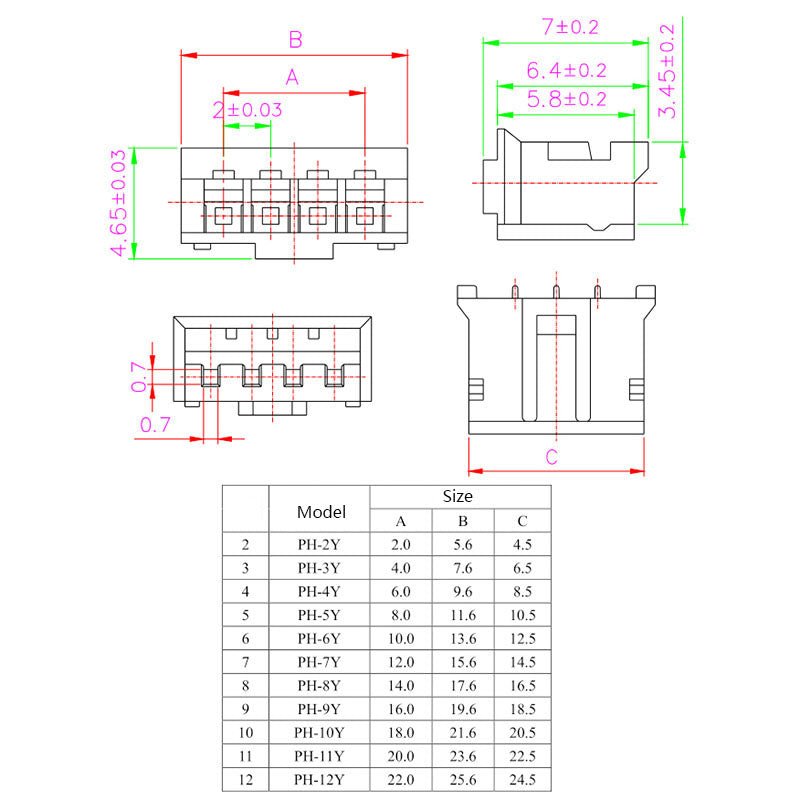 PH2.0mm JST Connector Plug 2 - 16 Pin Header Crimps Housing Raspberry PI Arduino - HomeDIYer
