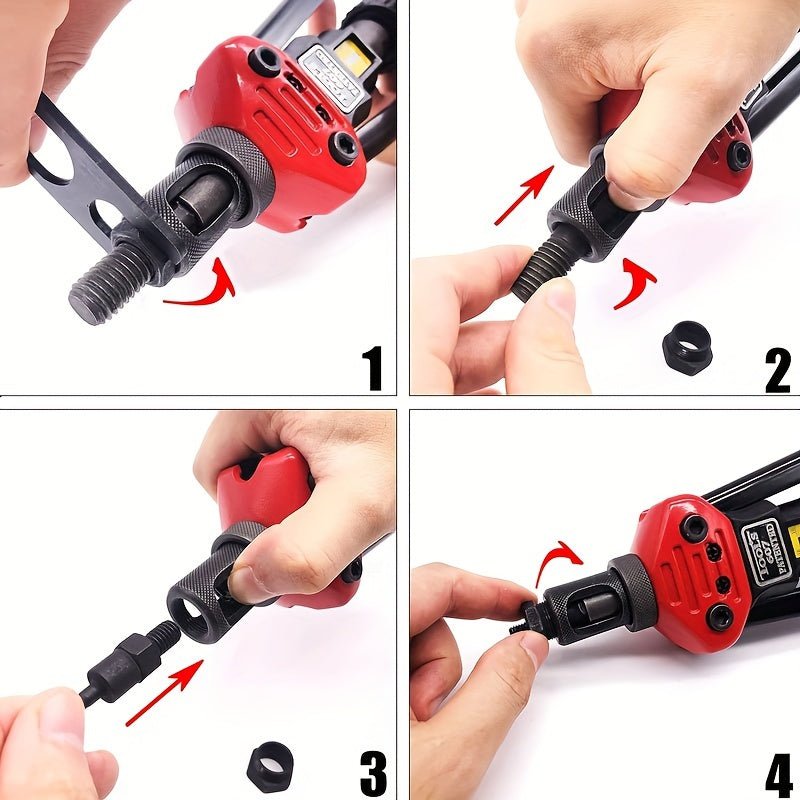 16" Rivet Nut Gun Kit Nutsert Rivnut Tool Setter Nut Sert 15pcs Metric and UNC - HomeDIYer